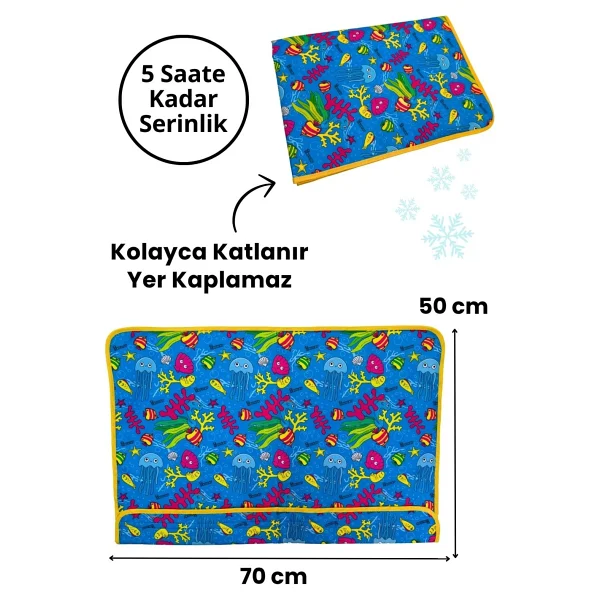 Havhav Serinletici Köpek Minderi 70x50 Cm - 2 Jel Dahil Su Geçirmez Ve Katlanabilir Kumaş - Mavi - 70 X 50 Cm - Görsel 4