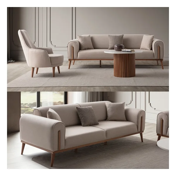 Edsy Home Riva 3+1 Koltuk Takımı - Krem - Görsel 8