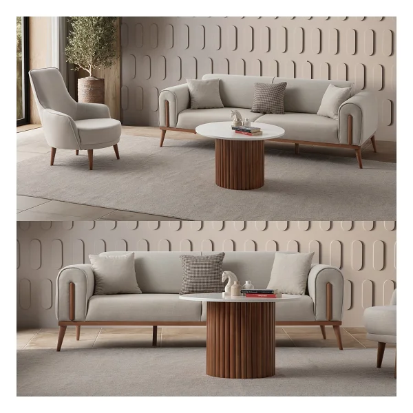 Edsy Home Riva 3+1 Koltuk Takımı - Krem - Görsel 7