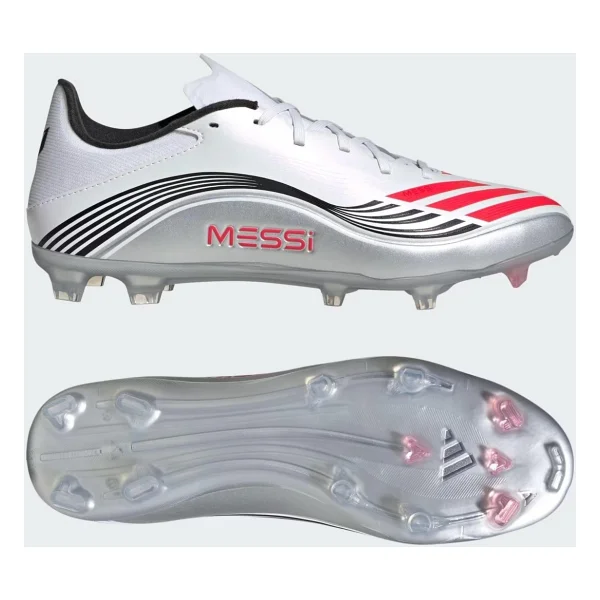 Adidas F50 Messi League Fg/Mg Jp7446 Beyaz-Gri Erkek Krampon - Görsel 7