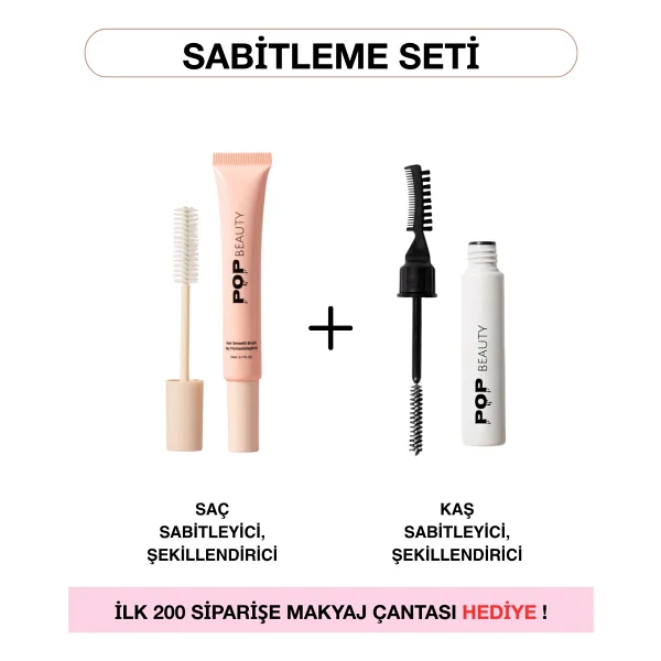 Pop Beauty Saç & Kaş Sabitleyici, Şekillendirici Set (Saç Pürüzsüzleştirici, Kaş Sabitleyici) - Beyaz - Görsel 5