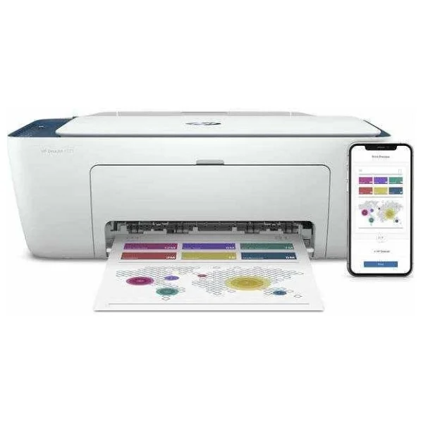 HP DeskJet 2721 7FR54B Wi-Fi + Tarayıcı + Fotokopi Renkli Çok Fonksiyonlu Mürekkep Püskürtmeli Yazıcı - Görsel 2