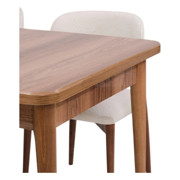 Duru Norte Mdf Lak Panel Açılır Yemek Masa Takımı 90x160 - Ceviz - Görsel 3