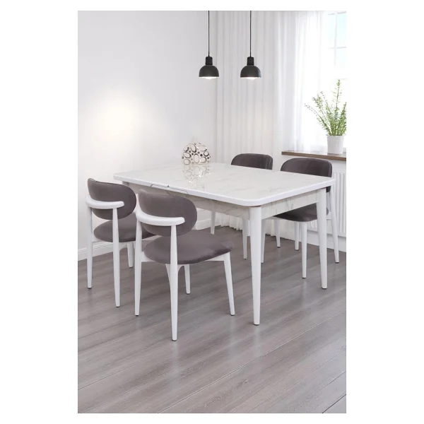 Duru Norte Mdf Lak Panel Açılır Yemek Masa Takımı 90x160 - Ceviz - Görsel 7