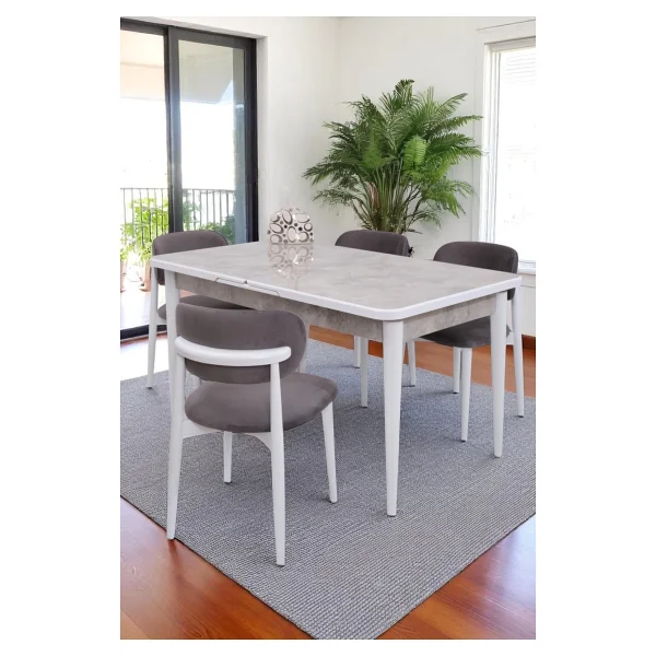Duru Norte Mdf Lak Panel Açılır Yemek Masa Takımı 90x160 - Ceviz - Görsel 8