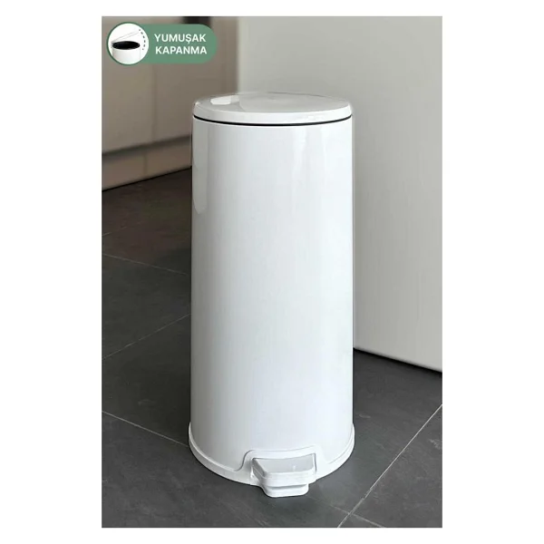 Primanova Cigo Paslanmaz Çelik Çöp Kovası Pedallı 20 Litre-Beyaz - Görsel 2