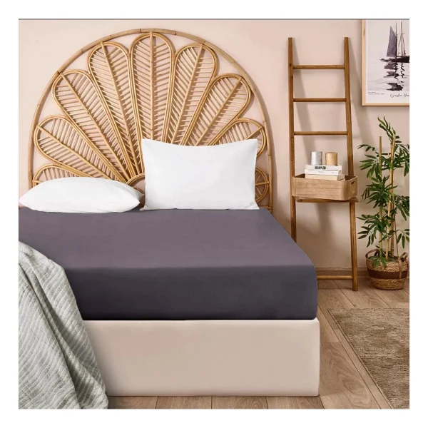 Evidea Soft Basic Antrasit 180x200 cm Çift Kişilik Lastikli Çarşaf - Görsel 2