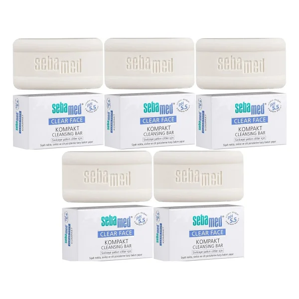 Sebamed Clear Face Kompakt Yüz Temizleme Barı Sabun Sivilceye Yatkın Cilt 100gr (5 Li Set) - Görsel 6