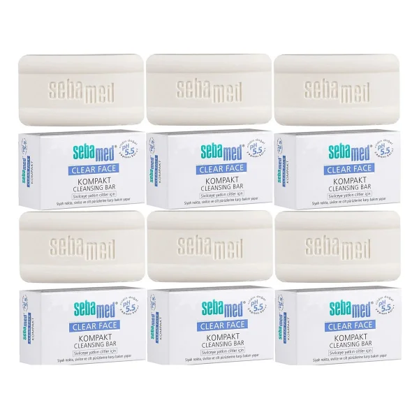 Sebamed Clear Face Kompakt Yüz Temizleme Barı Sabun Sivilceye Yatkın Cilt 100gr (6 Lı Set) - Görsel 6