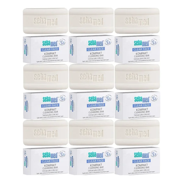 Sebamed Clear Face Kompakt Yüz Temizleme Barı Sabun Sivilceye Yatkın Cilt 100gr (9 Lu Set) - Görsel 6