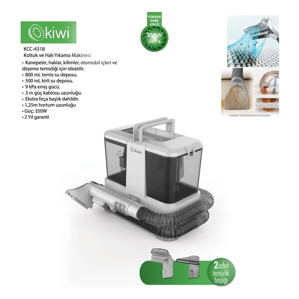 Kiwi Kcc-4318 Beyaz Koltuk Ve Halı Yıkama Makinesi - Görsel 7