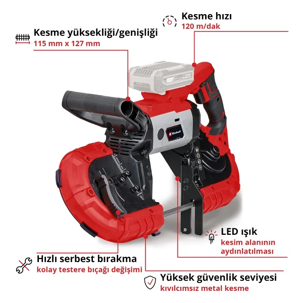 Einhell Te-MB 18/127 Li 18 V Aküsüz Şerit Testere - Görsel 2