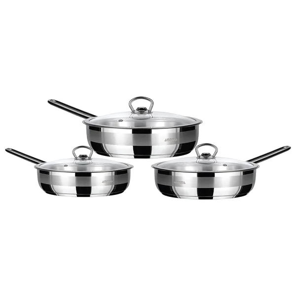 Amboss Mega Steel 6 Parça Çelik Tava Seti - Görsel 3