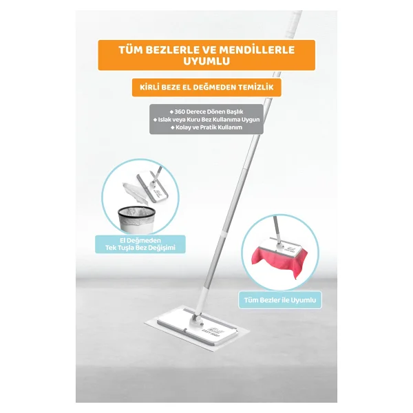 Fibril Easy Mop Pratik Temizlik Sistemi + 3 Paket Temizleme Havlusu 120 Yaprak - Görsel 5
