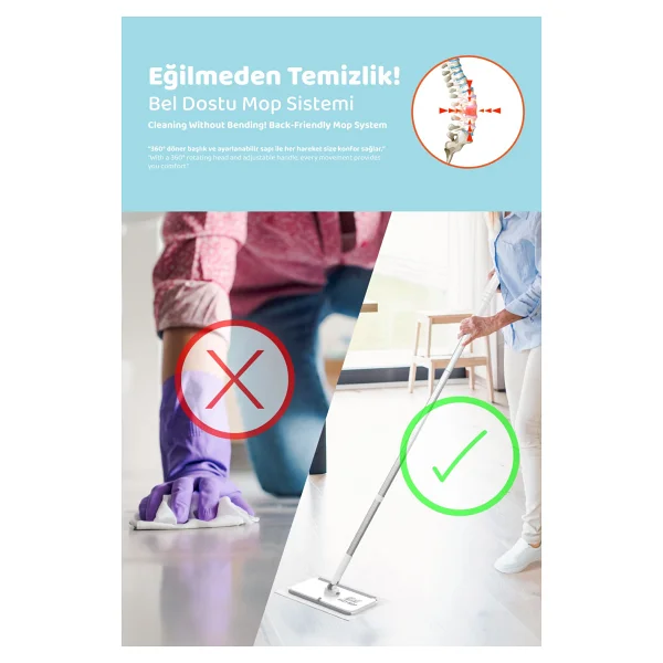 Fibril Easy Mop Pratik Temizlik Sistemi + 3 Paket Temizleme Havlusu 120 Yaprak - Görsel 8