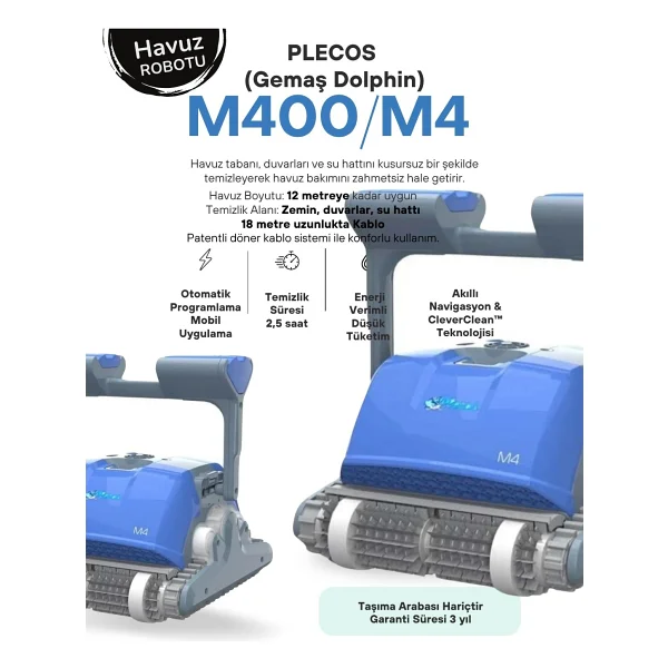 Dolphin M400 Kablolu Havuz Temizleme Robotu - Görsel 3