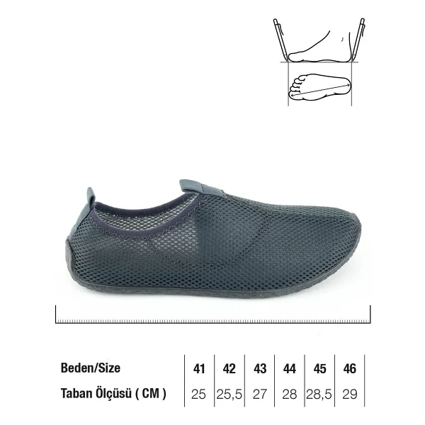 Gezer Yazlık Unisex Pvc Taban Plaj Deniz Havuz Ayakkabı - Füme - 46 - Görsel 3