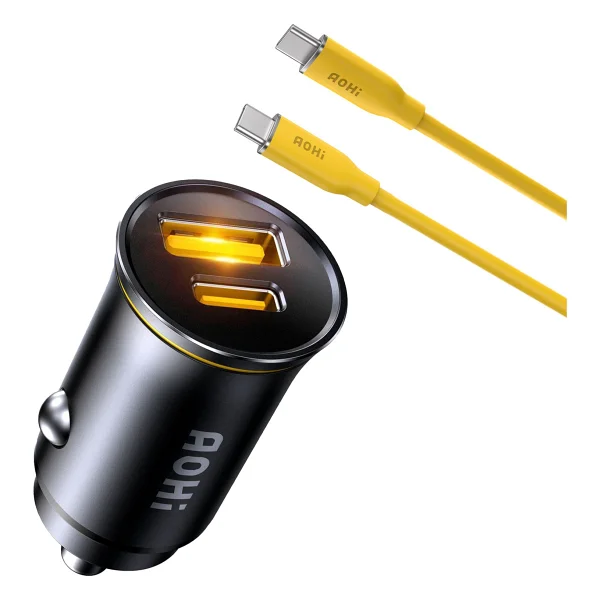 Aohi Superauto 65 W 1 M Type-C Kablolu Hızlı Araç Şarj Aleti - Görsel 3