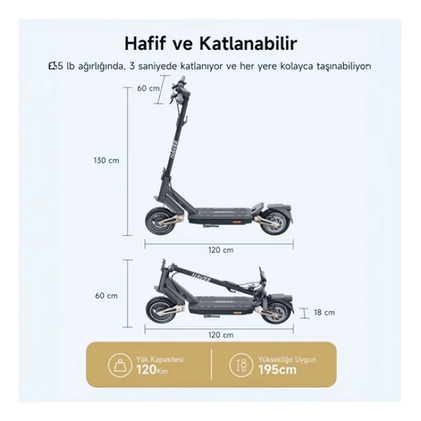 Navee St3 Pro 1350 W Elektrikli Scooter - Görsel 2