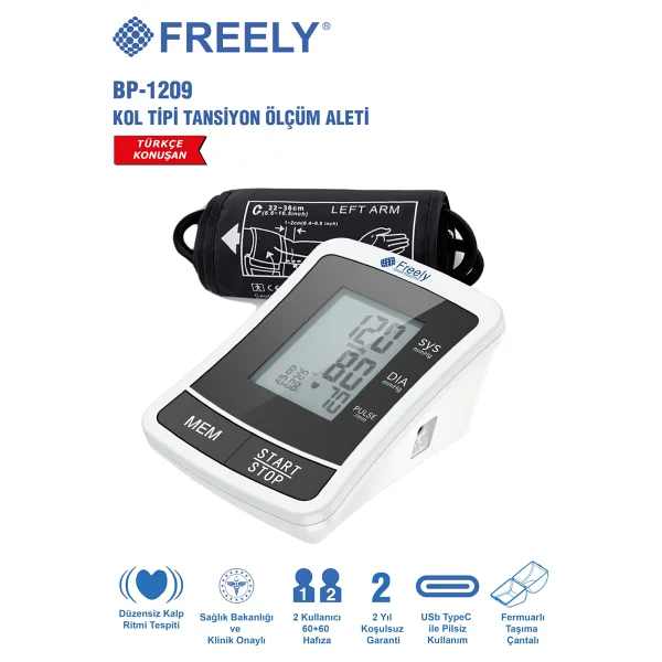 Freely Bp 1209 Koldan Konuşan Dijital Tansiyon Aleti - Görsel 5