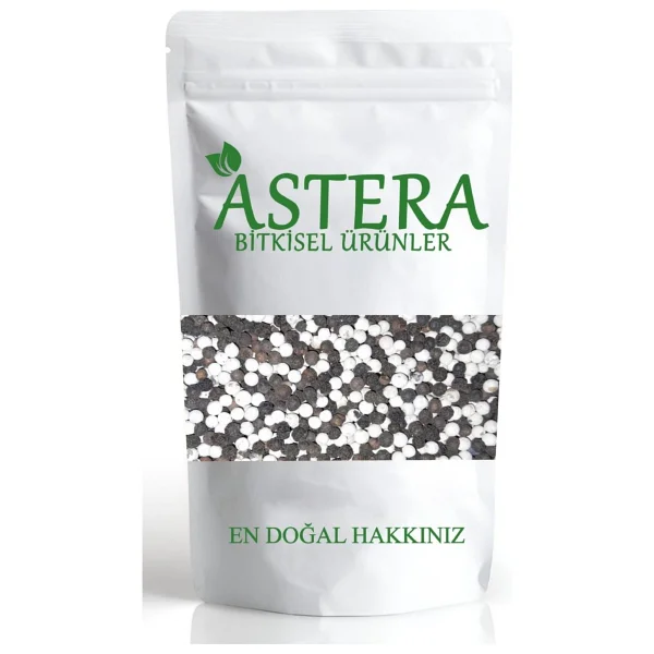 Astera 1 Kg 2 Renkli Karabiber Tane Karışık ( Beyaz - Siyah ) 1000 Gr - Görsel 3