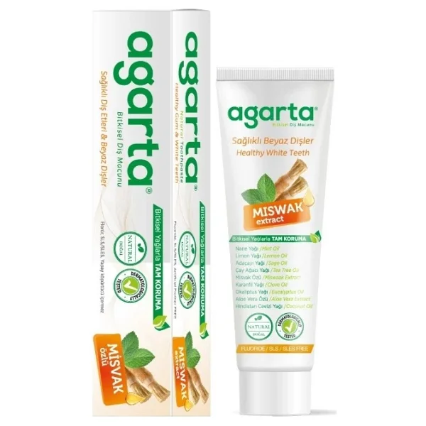Agarta Doğal Misvak Özlü 100 ml 3 Adet Florürsüz Diş Macunu - Görsel 7