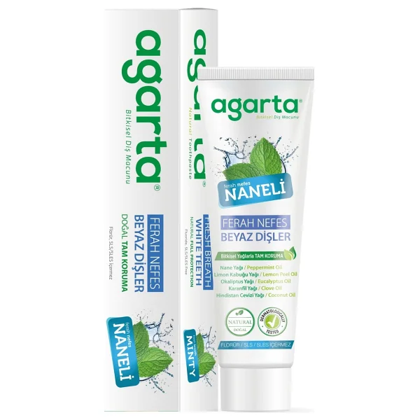 Agarta Doğal Yoğun Naneli 100 Ml 4 Adet Florürsüz Diş Macunu - Görsel 2