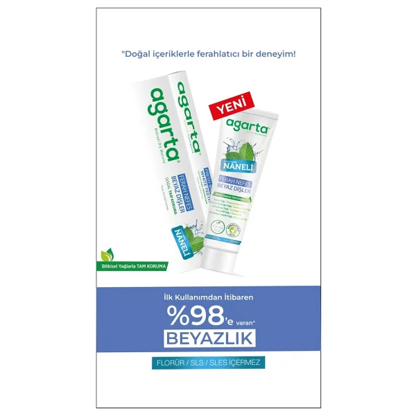 Agarta Doğal Yoğun Naneli 100 Ml 6 Adet Florürsüz Diş Macunu - Görsel 4