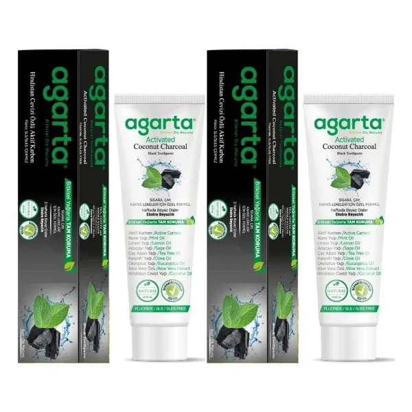 Agarta Doğal Diş Macunu 100ml Aktif Karbonlu (2 Li Set) - Görsel 6
