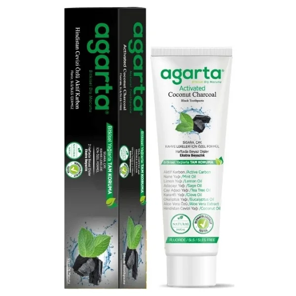 Agarta Doğal Diş Macunu 100ml Aktif Karbonlu (2 Li Set) - Görsel 2