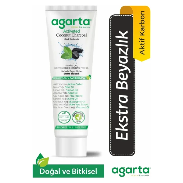 Agarta Doğal Diş Macunu 100ml Aktif Karbonlu (2 Li Set) - Görsel 3