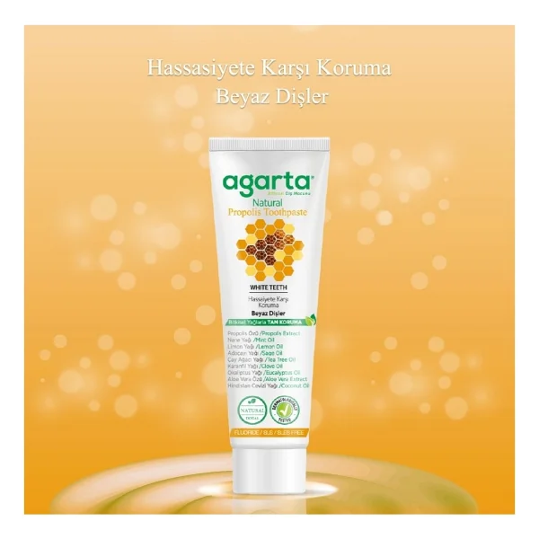 Agarta Doğal Diş Macunu 100ml Propolisli (3 Lü Set) - Görsel 4