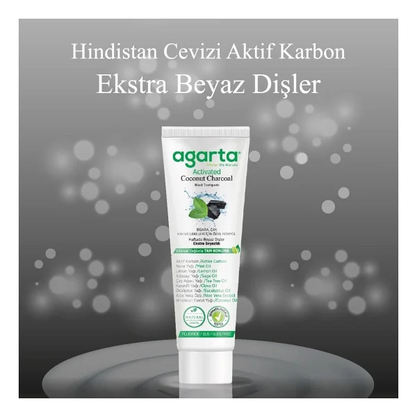 Agarta Doğal Diş Macunu 100ml Aktif Karbonlu (2 Li Set) - Görsel 4
