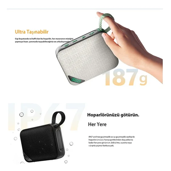 Qcy Sp2 Beyaz RGB Bluetooth Hoparlör - Görsel 5