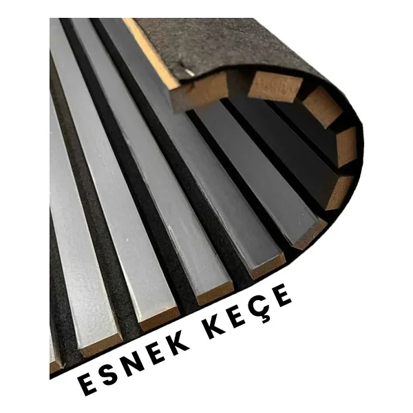 Mdf Ahşap Akustik Duvar Paneli 100 X 280 Cm ( Antrasit ) - Görsel 3
