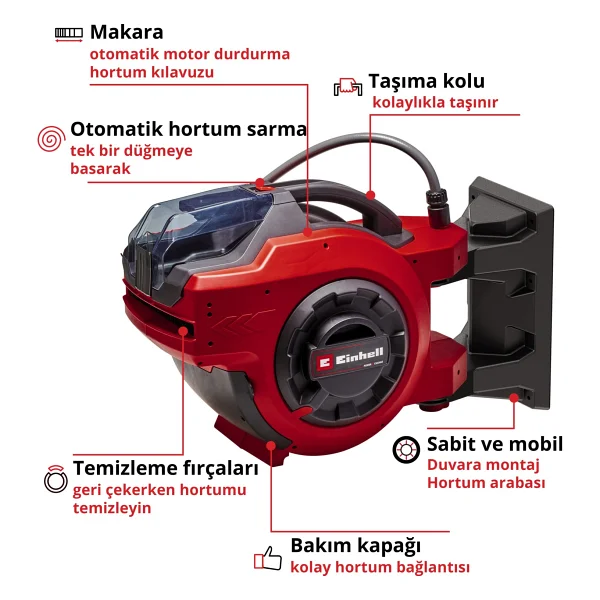 Einhell Ge-Hr 18/30 Wh Li Aküsüz Hortum Makarası - Görsel 3