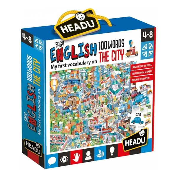 Headu 100 İngilizce Kelimeli Şehir Puzzle It21000 - Görsel 5