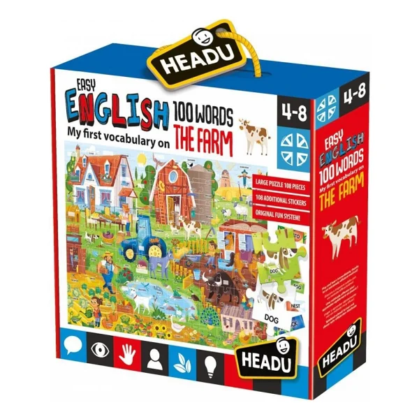 Headu 100 İngilizce Kelime Çiftlik Puzzle It20997 - Görsel 6