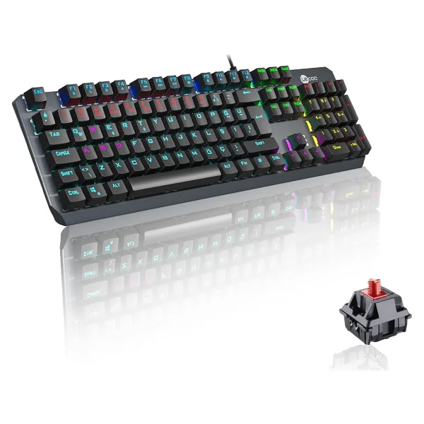 Lenovo Lecoo Gk301 RGB Red Switch Kablolu Mekanik Oyuncu Klavyesi - Görsel 4