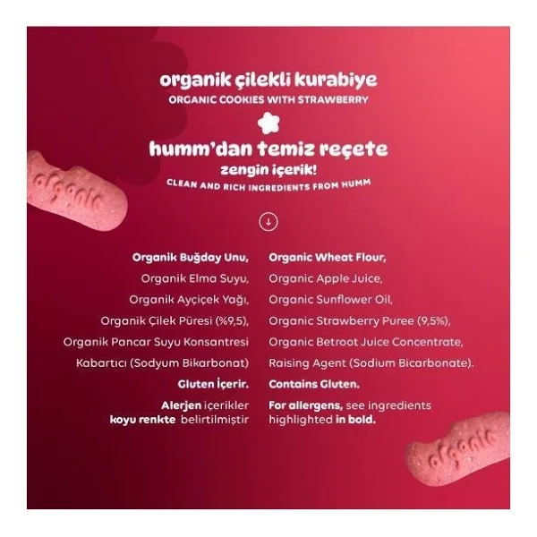 Humm Organik Vegan Çilekli Kurabiye 55 Gr - Görsel 7