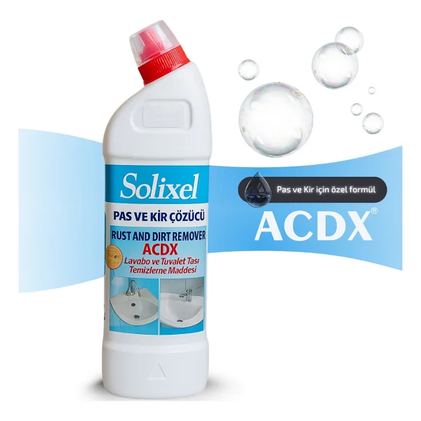 Solixel Pas Ve Kir Çözücü Acdx 3'lü Set 3x950 Ml Lavabo Ve Tuvalet Taşı Temizleme Maddesi - Görsel 2