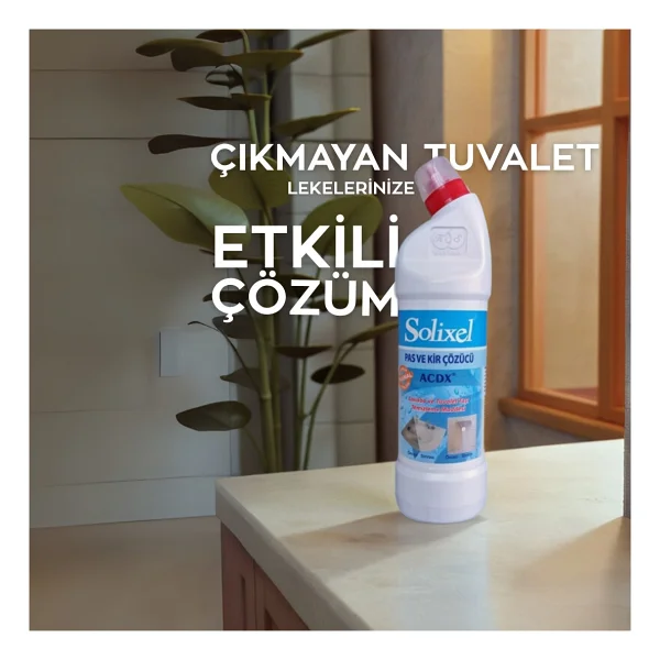 Solixel Pas Ve Kir Çözücü Acdx 3'lü Set 3x950 Ml Lavabo Ve Tuvalet Taşı Temizleme Maddesi - Görsel 3