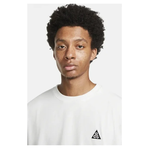 Nike Sportswear Acg Short Sleeve Loose Fit T-Shirt Erkek Pamuklu Geniş Kalıp Tişört Beyaz - Görsel 3