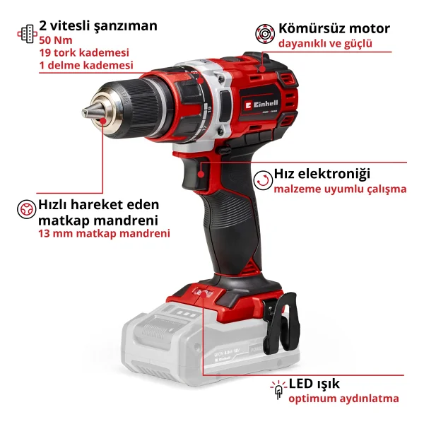 Einhell Tp-CD 18/50 Li Bl Matkap - Görsel 3