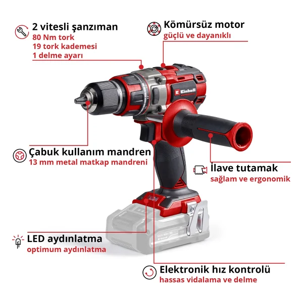 Einhell Tp-CD 18/80 Li Bl Aküsüz Darbesiz Matkap - Görsel 3