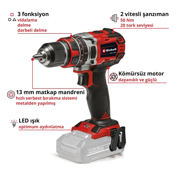 Orijinal Kutusunda Einhell Tp-CD 18-50 Li-İ Bl Aküsüz Matkap - Garantili - Orijinal Ambalajında - Görsel 4