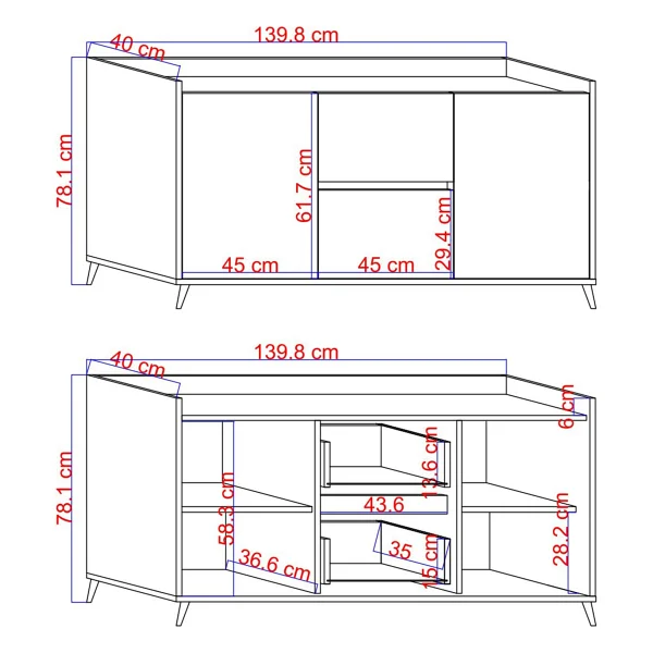Just Home Vera Konsol - Beyaz Sepet - 140 Cm - Beyaz - Sepet Ceviz - Görsel 6