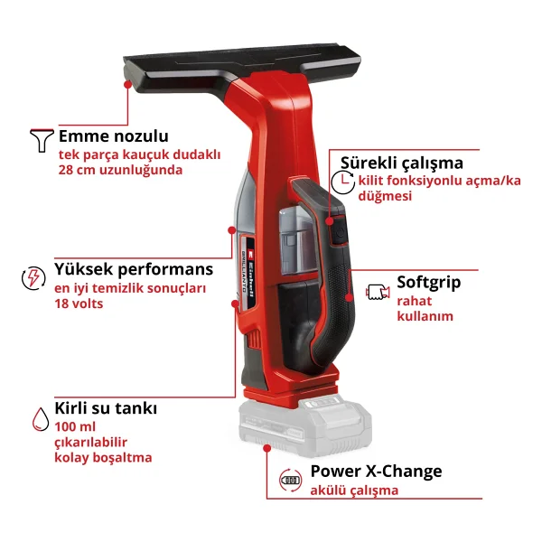 Einhell Brillianto Şarjlı Cam Silme Makinesi - Görsel 3