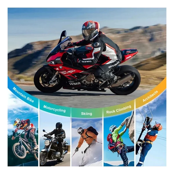 Deanb Q-28 Su Geçirmez Wireless 30fps HD Yatay/Dikey 19201080p Kamera Motosiklet İnterkom Motor Kask Kulaklık - Mat Siyah - Görsel 3