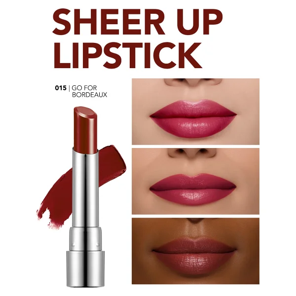 Flormar Sheer Up Parlak Bitişli Nemlendirici 015 Go For Bordeaux Stick Ruj - Görsel 3